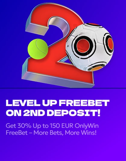 Red number 2 and football symbolizing 30% freebet offer