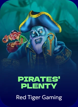 Blue ghost pirate with monkey from Pirates' Plenty slot